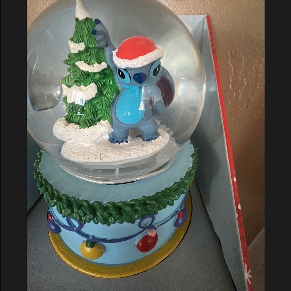 Disney Blue and Green Stitch Holiday Snow Globe - Picture 2 of 2